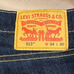 Levi’s 513 denim jeans.
